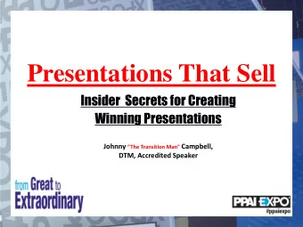 Presentations That Sell  Insider  Secrets for Creating  Winning Presentations Johnny The