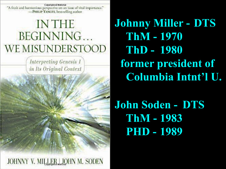 johnny miller dts thm 1970 thd 1980 former president of