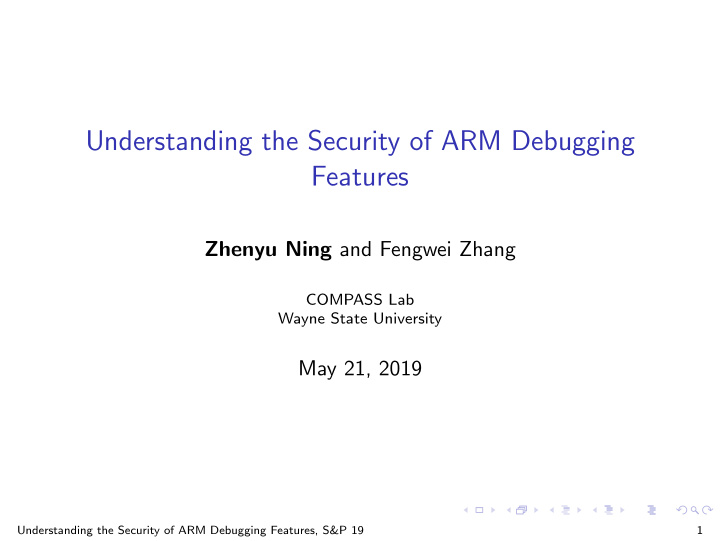 understanding the security of arm debugging features