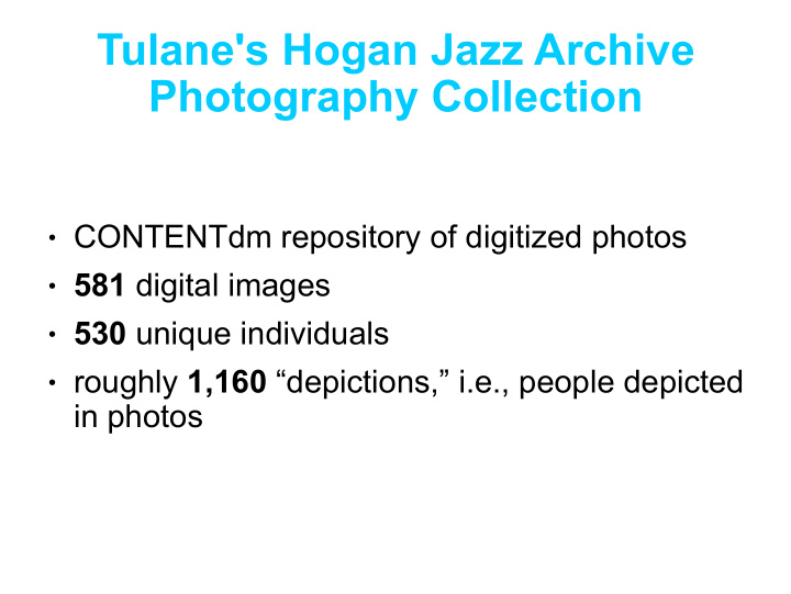 tulane s hogan jazz archive photography collection