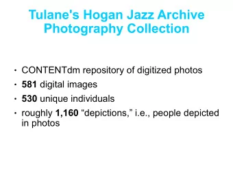 Tulane's Hogan Jazz Archive   Photography Collection  CONTENTdm repository of digitized