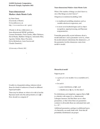 Trans-dimensional  What if the number of things you dont know is  one of the things you