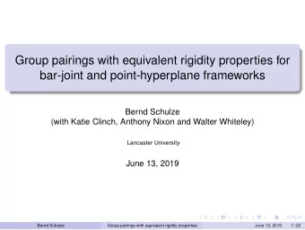 Group pairings with equivalent rigidity properties for  bar-joint and point-hyperplane frameworks