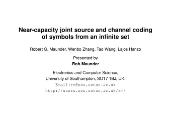 Near-capacity joint source and channel coding  of symbols from an infinite set  Robert G. Maunder,