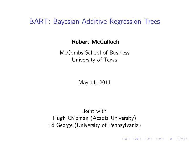 bart bayesian additive regression trees