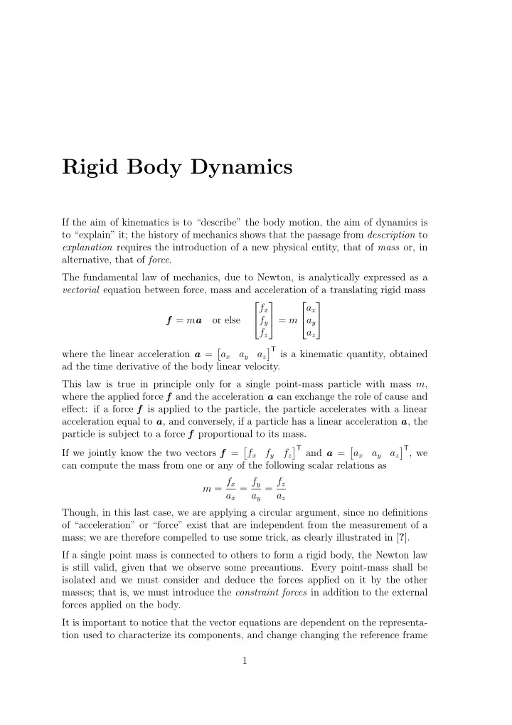 rigid body dynamics