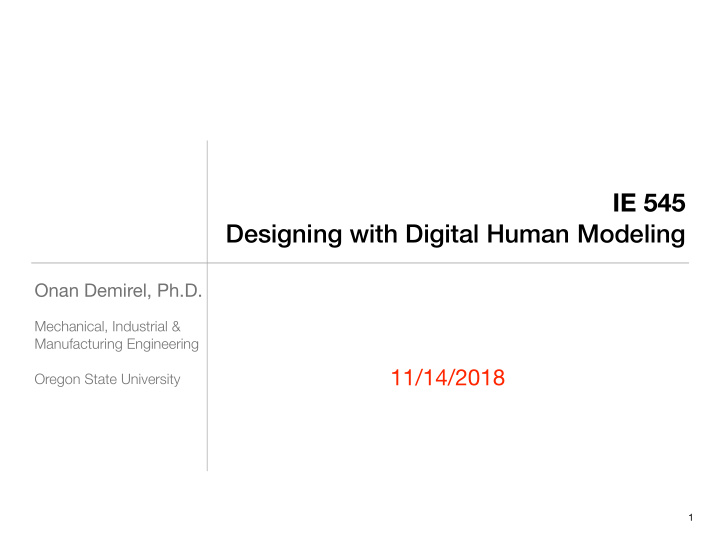 ie 545 designing with digital human modeling