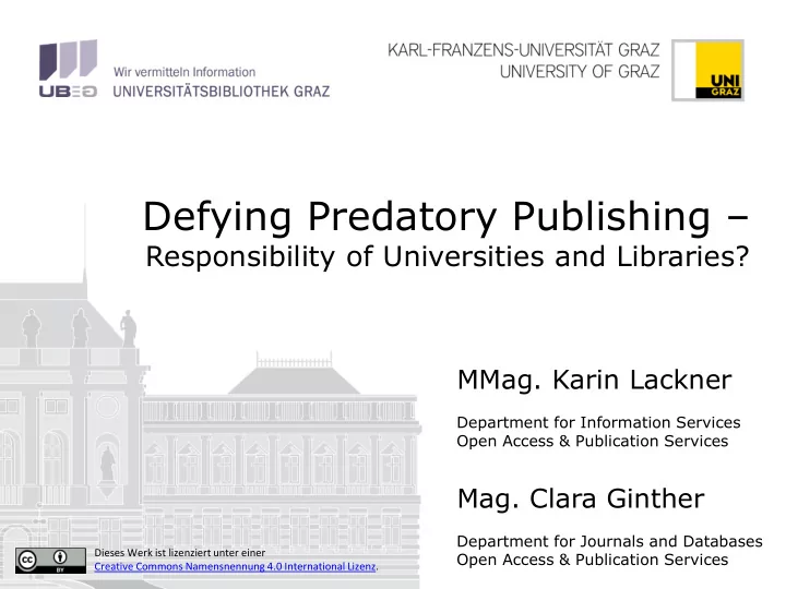 defying predatory publishing