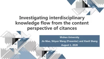 Investigating interdisciplinary  knowledge flow from the content  perspective of citances  Wuhan