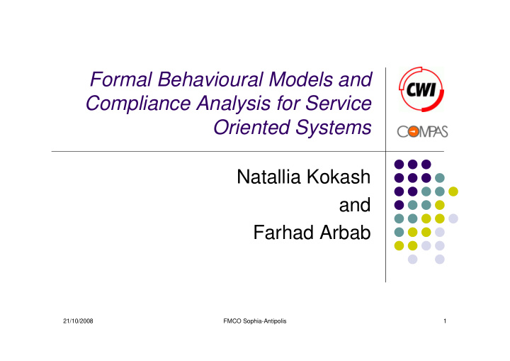 formal behavioural models and compliance analysis for