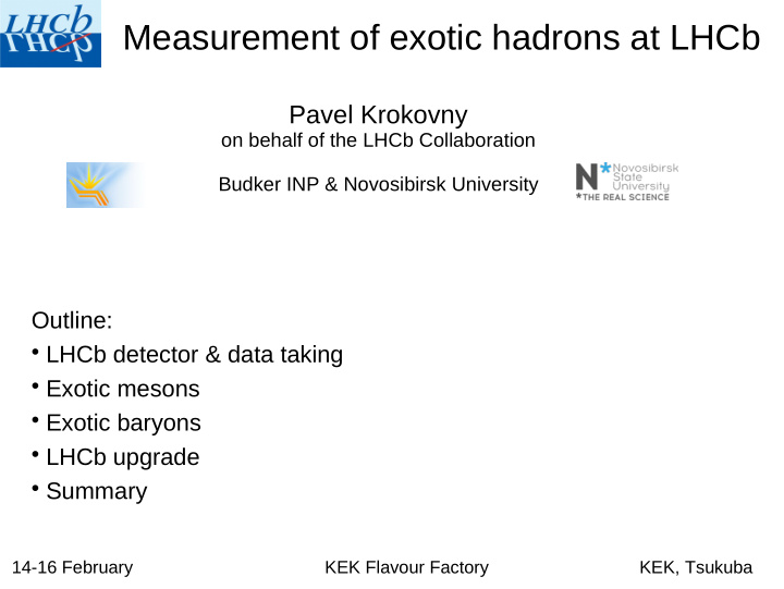 measurement of exotic hadrons at lhcb