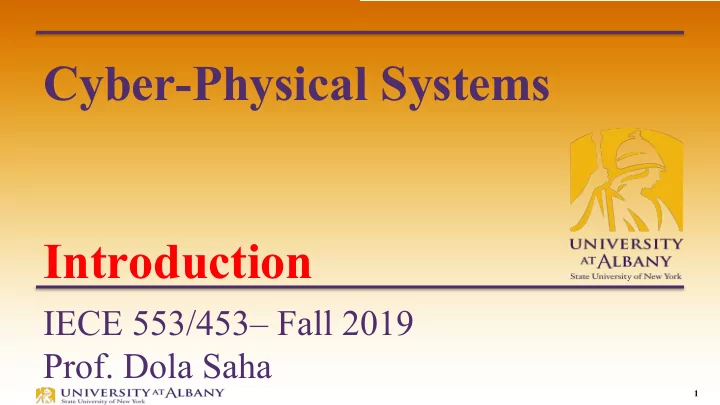 cyber physical systems introduction