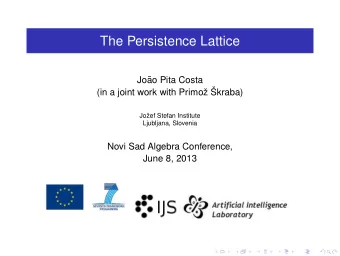 The Persistence Lattice  Jo  ao Pita Costa  z   (in a joint work with Primo  Skraba)  Jo