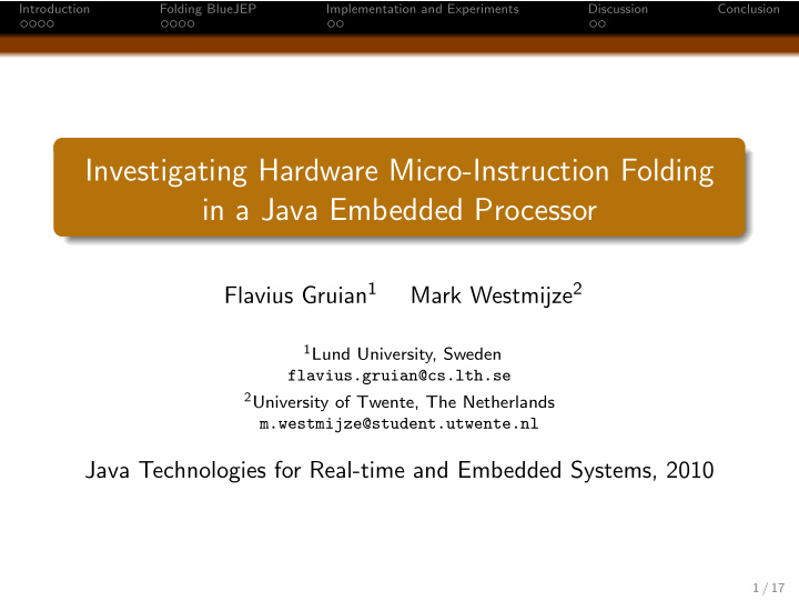 investigating hardware micro instruction folding in a