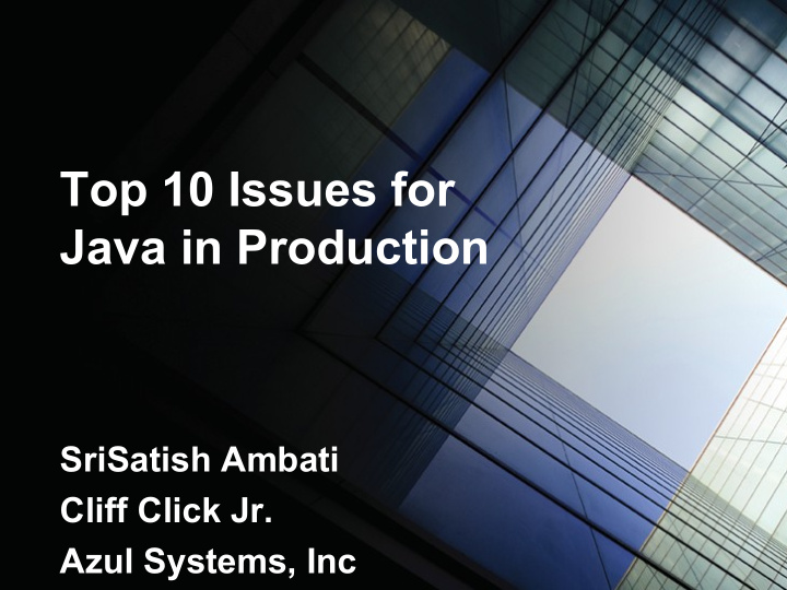 top 10 issues for java in production