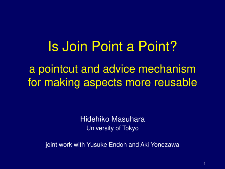 is join point a point