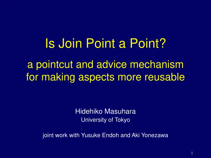 is join point a point