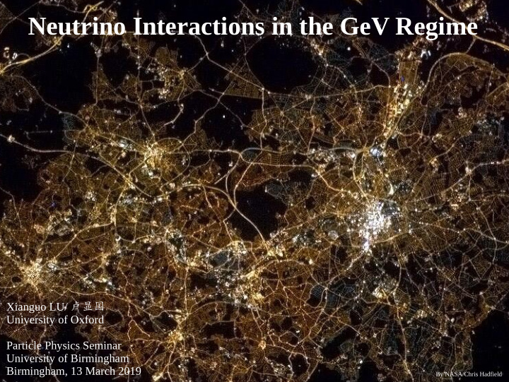 neutrino interactions in the gev regime