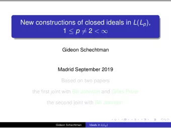 New constructions of closed ideals in L ( L p ) , 1  p  = 2 &lt;   Gideon Schechtman