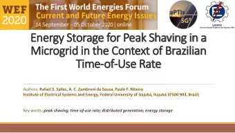 Energy Storage for Peak Shaving in a  Microgrid in the Context of Brazilian  Time-of  of-Use Rate