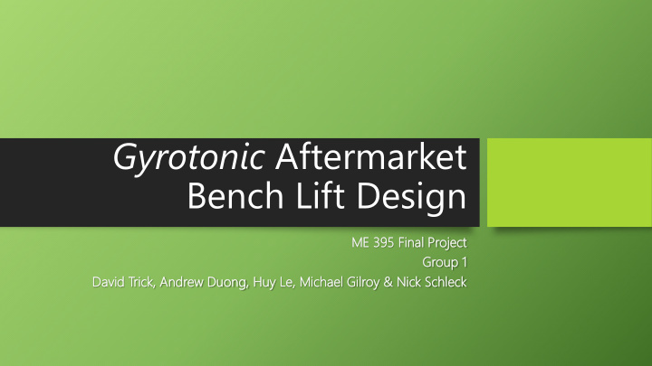 gyrotonic aftermarket