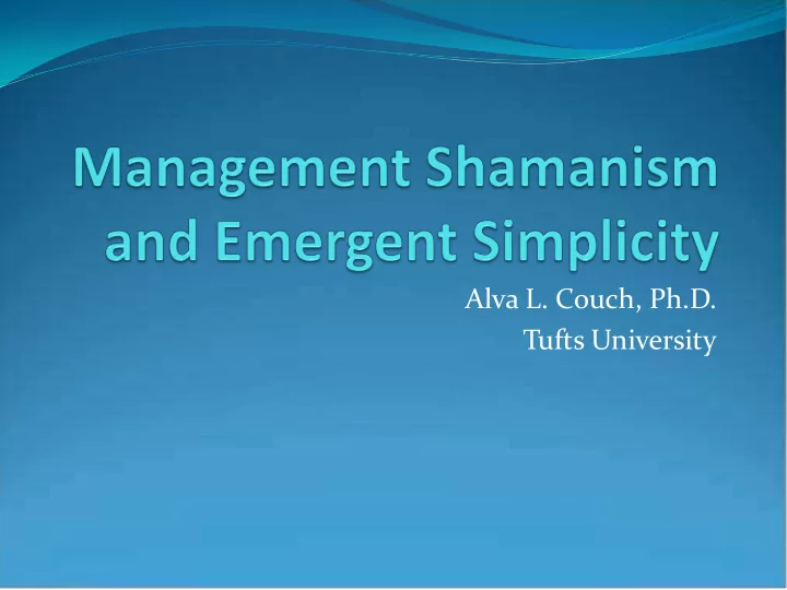 alva l couch ph d tufts university network management is