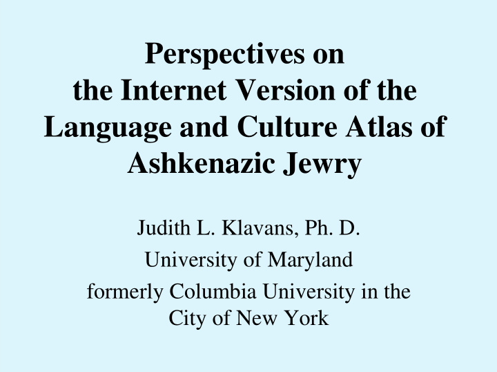 perspectives on the internet version of the language and