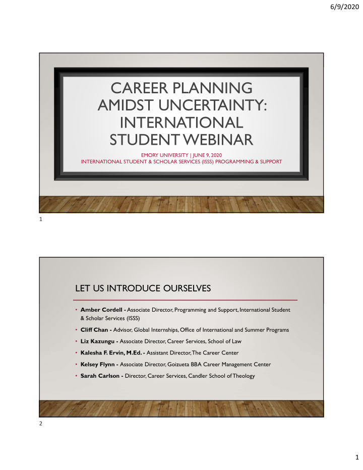 career planning amidst uncertainty international student