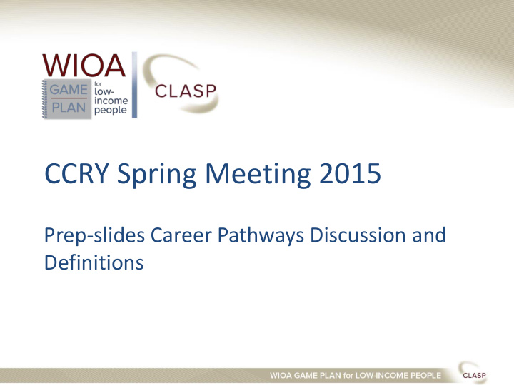 ccry spring meeting 2015