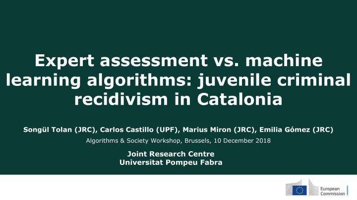 expert assessment vs machine learning algorithms juvenile