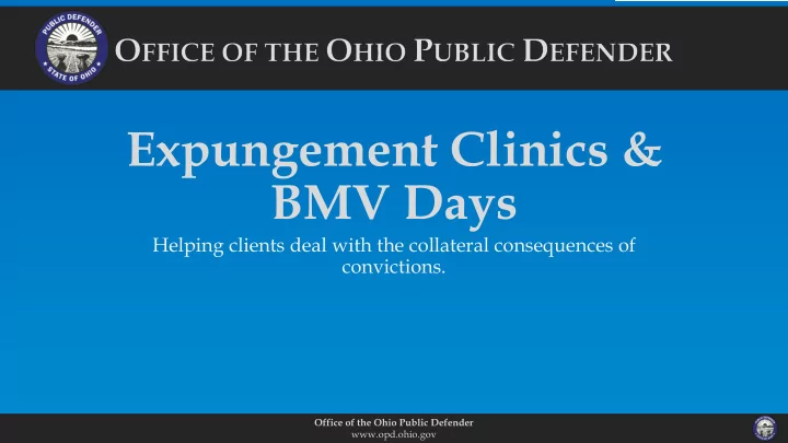 expungement clinics bmv days