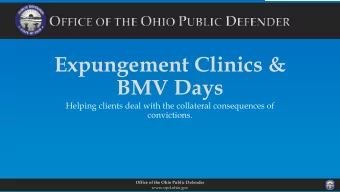 Expungement Clinics &amp;  BMV Days  Helping clients deal with the collateral consequences of