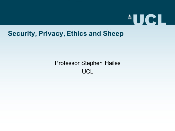 security privacy ethics and sheep