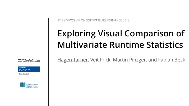 exploring visual comparison of multivariate runtime