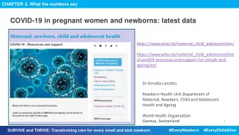 COVID-19 in pregnant women and newborns: latest data  Maternal, newborn, child and adolescent