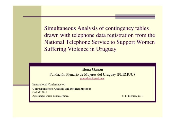 simultaneous analysis of contingency tables drawn with