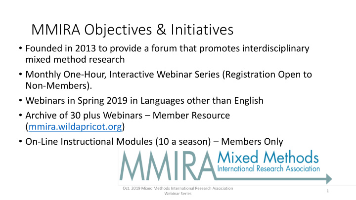 mmira objectives initiatives