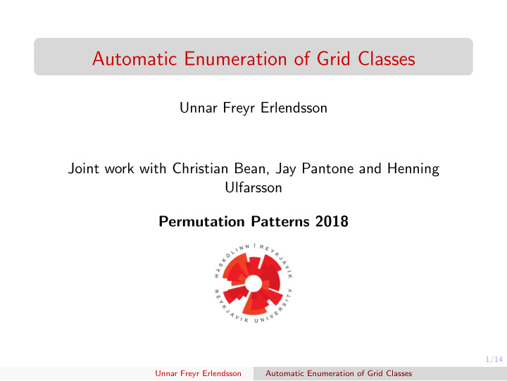 automatic enumeration of grid classes