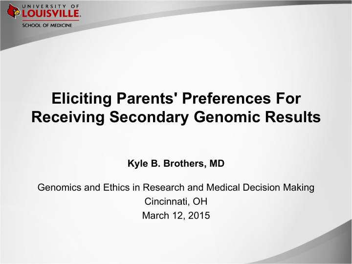 eliciting parents preferences for receiving secondary