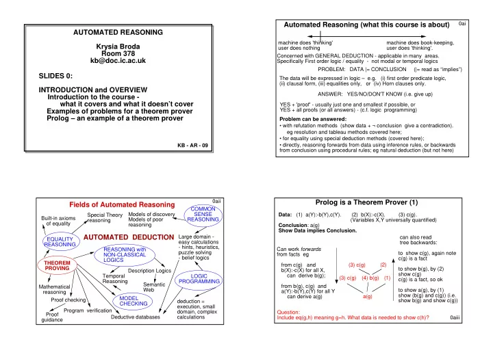 automated reasoning what this course is about automated