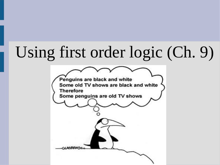 using first order logic ch 9 announcements