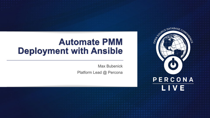automate pmm deployment with ansible