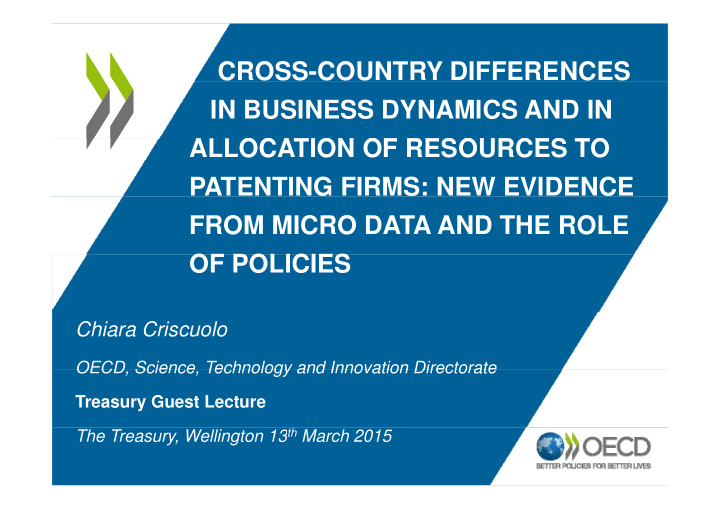 cross country differences in business dynamics and in a