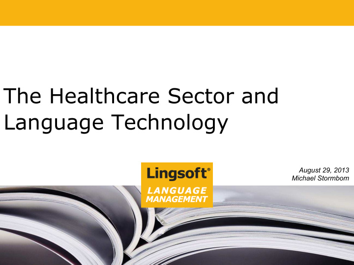 the healthcare sector and language technology