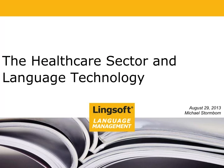the healthcare sector and language technology