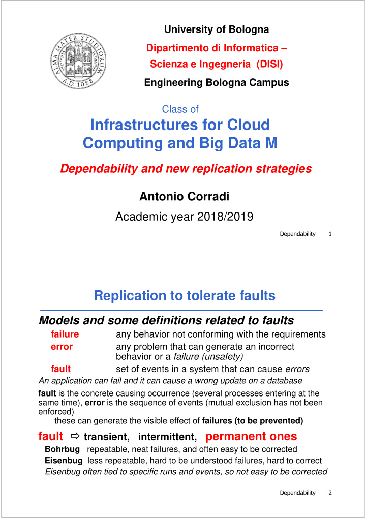 infrastructures for cloud computing and big data m