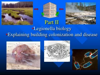 Part II  Legionella biology  Explaining building colonization and disease Legionella are a