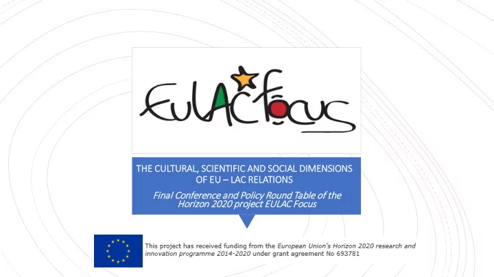 the cultura ral s scie ientific ic a and s socia ial dim