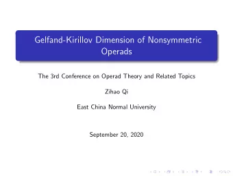 Gelfand-Kirillov Dimension of Nonsymmetric  Operads  The 3rd Conference on Operad Theory and