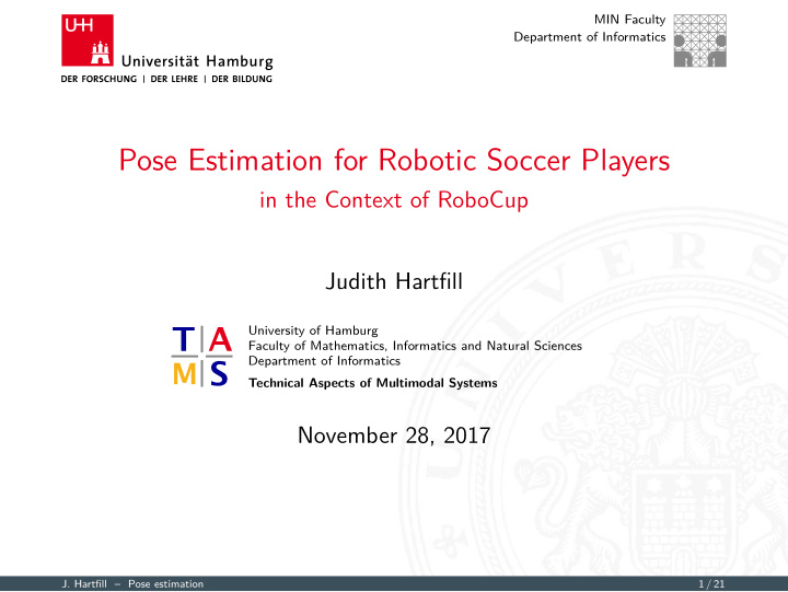 pose estimation for robotic soccer players